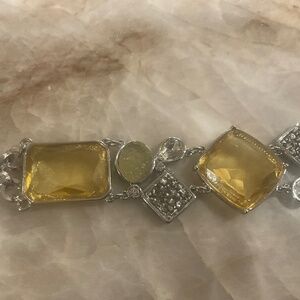 Chico’s Citrine Stone Bracelet Accented w/Marquisate & Clear Stones NWOT - SALE